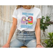 Moonlight Apparel Bluey Grannies T-Shirt for Women Funny Graphic Tee Featuring Bingo & Bluey Cute Cartoon Character Shirt Soft Cotton Top Gift for Bluey Fans Moms Teens and Adults
