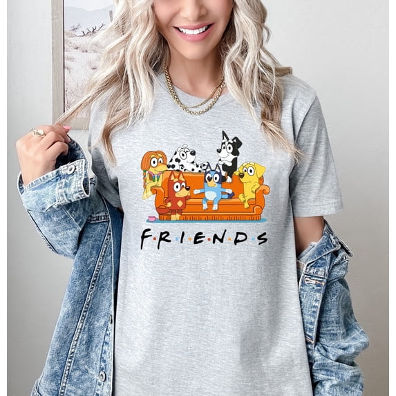 Moonlight Apparel Cute Cartoon Dog Graphic Tee for Women Funny Animal Friends Shirt Casual Short Sleeve Crewneck T-Shirt Trendy Pet Lover Gift