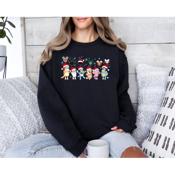 Moonlight Apparel Cute Christmas Cartoon Dog T-Shirt for Women & Kids Holiday Graphic Tee Santa Hat Family Shirt Festive Matching Outfit Top Winter Gift Clothing Short Sleeve Casual Unisex Tee