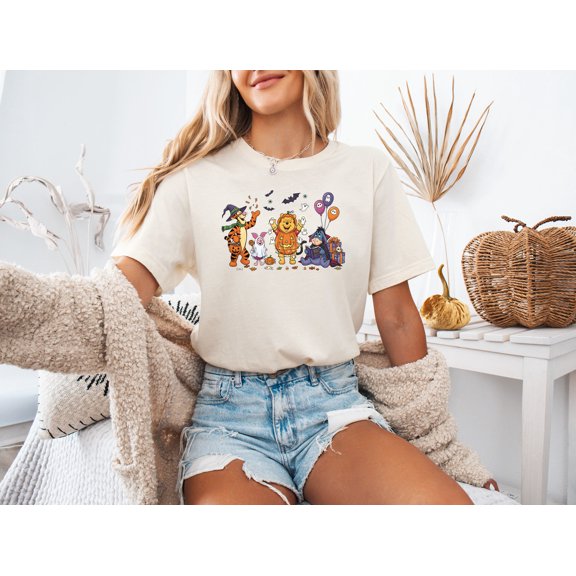 Moonlight Apparel Cute Halloween T-Shirt Cartoon Costume Graphic Tee, Fun Ghost Pumpkin Short Sleeve Shirt for Fall Parties Trick-or-Treat