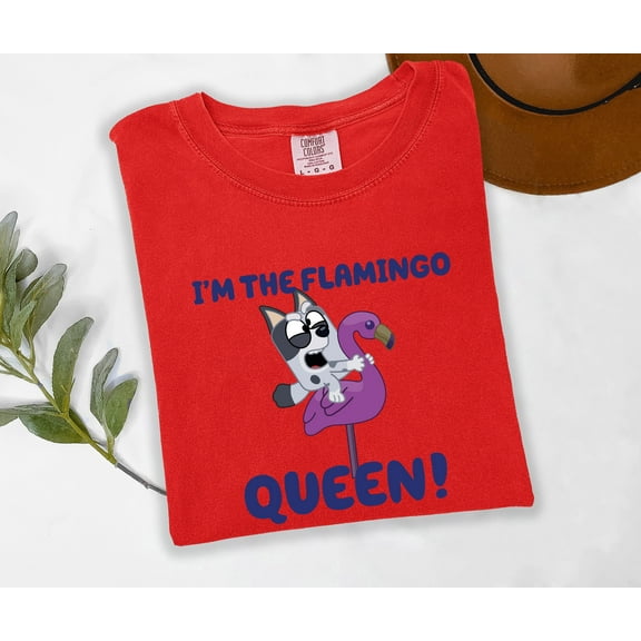 Moonlight Apparel Flamingo Queen Graphic Tee Funny Multicolor T-Shirt Cartoon for Women Summer Animal Print Casual Shirt Trendy Gift Tee
