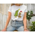 thumbnail image 1 of Moonlight Apparel Funny Christmas Dog T-Shirt for Women Cute Holiday Graphic Tee Santa Hat & Christmas Tree Festive Shirt Holiday Humor Top, 1 of 6
