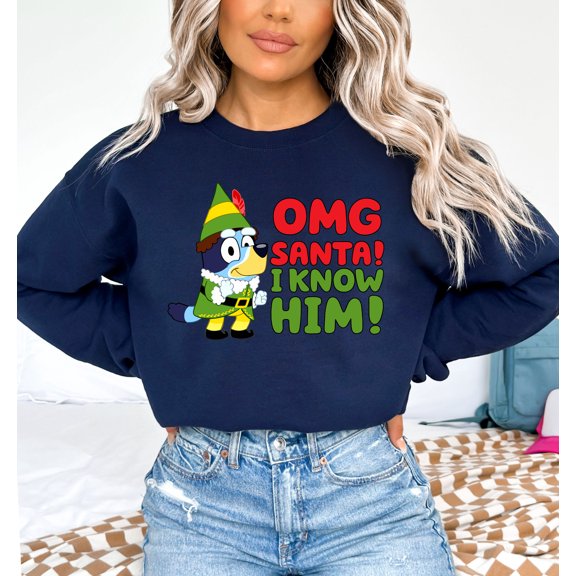Moonlight Apparel Funny Christmas Elf Dog T-Shirt for Women & Teens Holiday Graphic Tee with Cute Cartoon & Santa Quote Festive Gift Winter Casual Short Sleeve Unisex Top