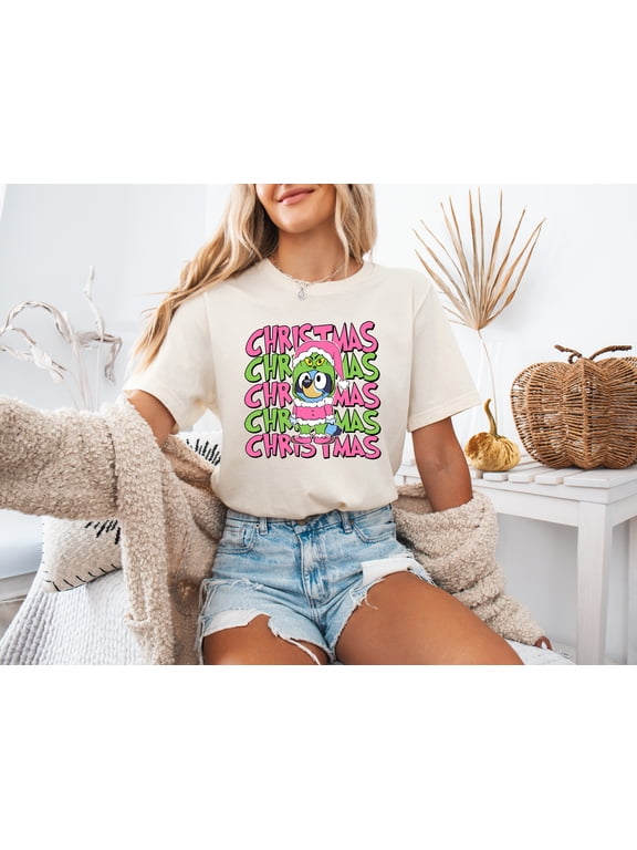 Funny Christmas Graphic T-Shirt Women & Teens Cute Grumpy Holiday Creature Shirt Santa Costume Xmas Top Festive Matching Family Gift Short Sleeve Casual Unisex Tee