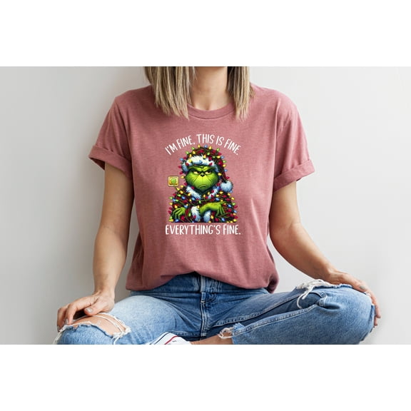 Moonlight Apparel Funny Christmas Grumpy Green Character T-Shirt Holiday Lights Sarcastic Graphic Tee for Women & Men Multi-Colors Comfort Shirt Humorous Xmas Gift for Adults & Teens