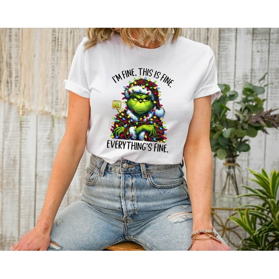 Moonlight Apparel Funny Christmas Grumpy Green Character T-Shirt Holiday Lights Sarcastic Graphic Tee for Women & Men Multi-Colors Comfort Shirt Humorous Xmas Gift for Adults & Teens