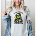 thumbnail image 1 of Moonlight Apparel Funny Christmas Grumpy Green Character T-Shirt Holiday Lights Sarcastic Graphic Tee for Women & Men Multi-Colors Comfort Shirt Humorous Xmas Gift for Adults & Teens, 1 of 5