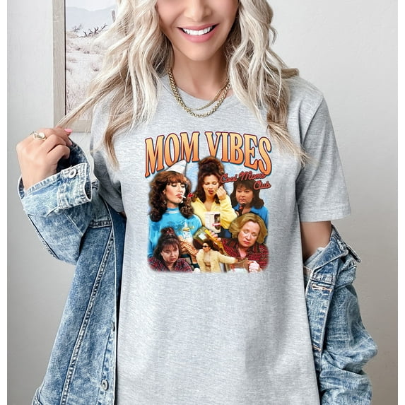 Moonlight Apparel Funny Mom Vibes Shirt for Women Cool Moms Club Graphic Tee Mother's Day Gift Vintage Retro Mom Shirt Comfort Multi-Colors T-Shirt Tee