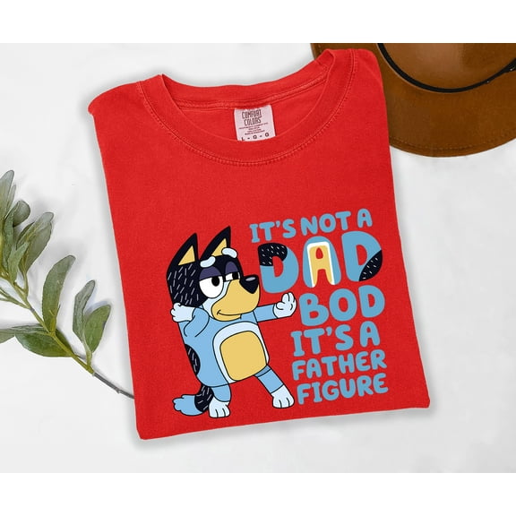 Moonlight Apparel Funny Multicolor Dad Bod Graphic T-Shirt Father Figure Cartoon Tee for Men Retro Humorous Unisex Cotton Shirt for Father’s Day & Gifts