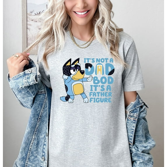 Moonlight Apparel Funny Multicolor Dad Bod Graphic T-Shirt Father Figure Cartoon Tee for Men Retro Humorous Unisex Cotton Shirt for Father’s Day & Gifts