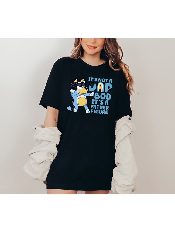 Funny Multicolor Dad Bod Graphic T-Shirt Father Figure Cartoon Tee for Men Retro Humorous Unisex Cotton Shirt for Father’s Day & Gifts