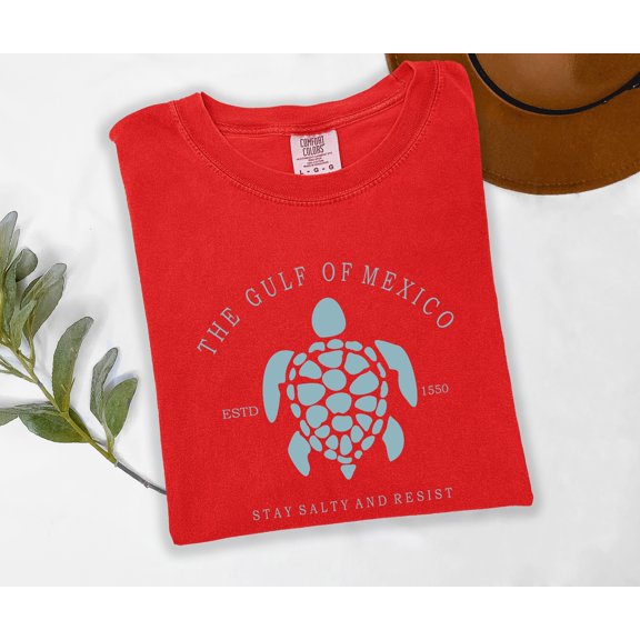 Moonlight Apparel Gulf of Mexico Sea Turtle Shirt Comfort Multi-Colors Ocean Conservation Tee Stay Salty Beach Shirt Marine Life Graphic T-Shirt Eco Friendly Coastal Vacation Shirt Turtle Lover Gift