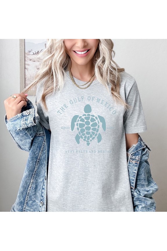 Gulf of Mexico Sea Turtle Shirt Comfort Multi-Colors Ocean Conservation Tee Stay Salty Beach Shirt Marine Life Graphic T-Shirt Eco Friendly Coastal Vacation Shirt Turtle Lover Gift