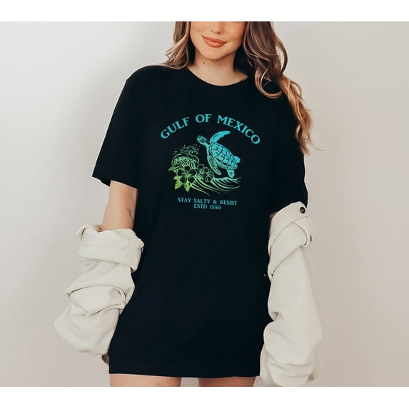 Moonlight Apparel Gulf of Mexico Turtle Shirt for Men & Women Comfort Multi-Colors Graphic Tee, Vintage Beach Sea Life T-Shirt, Ocean Wildlife Lover Gift, Stay Salty Resist