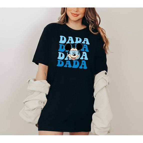 Moonlight Apparel Multicolor Cartoon Dada T Shirt for Men Cool Graphic Tee with DADA Print Soft Cotton Funny Gift Idea for Father Casual Crewneck Top