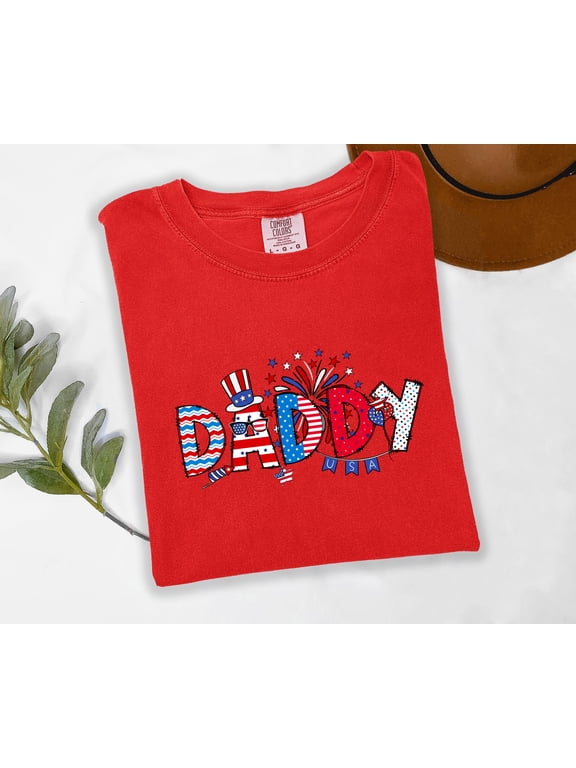 Patriotic USA Daddy Graphic Multicolor T-Shirt Comfort Colors Tee Casual Wear Gift for Dads