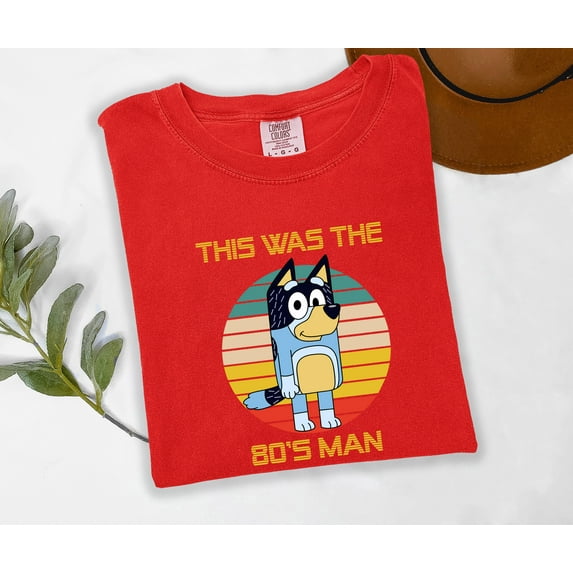 Moonlight Apparel This Was the 80s Man Style Cartoon Dog Graphic Multicolor T-Shirt Vintage Unisex Tee for Adults Soft Breathable Cotton Humor Shirt