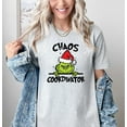 thumbnail image 1 of Moonlight Apparel Women’s Christmas Graphic Tee “Chaos Coordinator” Funny Holiday Shirt Cute Santa Hat Cartoon Print Casual Short Sleeve Top, 1 of 7