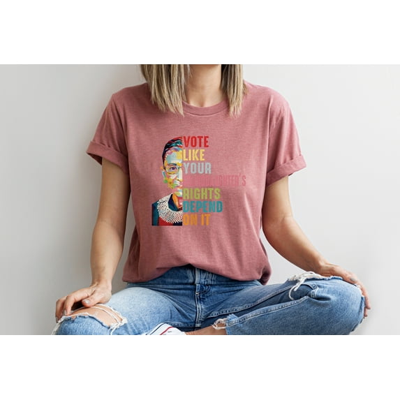 Moonlight Apparel Women's Feminist Graphic Tee Vote Like Your Granddaughter's Rights Depend On It Shirt, Comfort Multi-Colors T-Shirt, Inspirational Political Equality Shirt