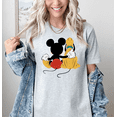 thumbnail image 1 of Moonlight Apparel Women's Mickey Pluto Hug T-Shirt Cute Cartoon Best Friends Graphic Tee Classic Character Shirt Disney Inspired Top Nostalgic Summer Outfit Short Sleeve Cotton Blend Tee, 1 of 6