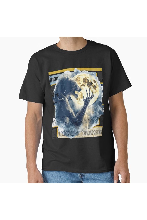 Moonlight Awakening Lunar Transformation Lycan Beast Art Unisex T-Shirt, up to size 5XL