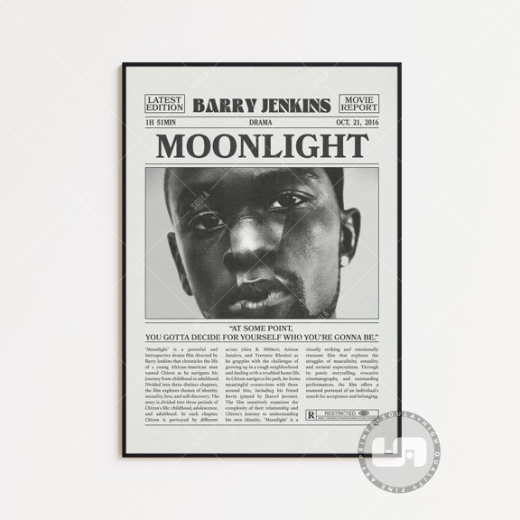 Moonlight Barry Jenkins Retro Newspaper Movie Poster
