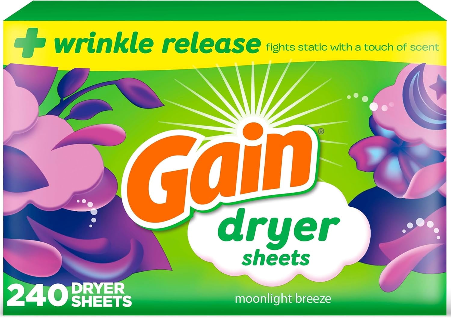 Moonlight Breeze Anti Static Dryer Sheet, For Laundry Wrinkle Care, 240 Count
