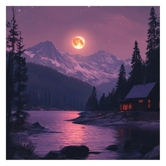 Moonlight Diamond Art Painting Kits for Adults, 5D Seaside Moon Diamond Art Kits for Beginners, DIY Full Drill Paint with Diamond, Home Wall Decor 12 x 16 Inch