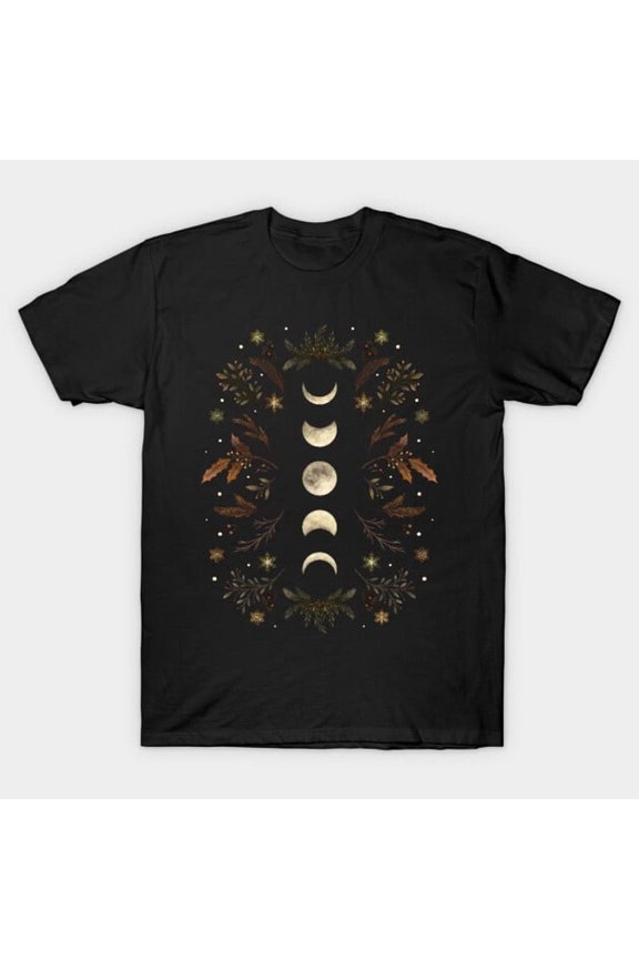Moonlight Garden Winter Brown Floral Botanical Graphic, H6425 T-Shirt, for Men and Women, Up to Size 5XL