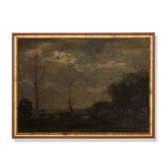 Moonlight Landscape Moody Rustic Rustic Landscape Classic Wall Art Decor Unframed Paper Print