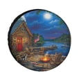 thumbnail image 1 of Moonlight Lodge Heavy Duty Spare Tire Cover Moonlight Cabin Wheel Tire Covers Waterproof Sun Protection for Camper Truck Travel Trailer 14inch, 1 of 8
