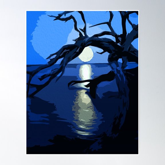 Moonlight Magic Poster Wall Art, Modern Wall Decor, 8x12 UNFRAMED