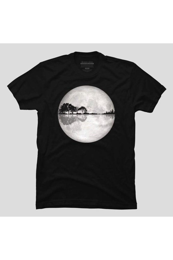 Moonlight Nature Guitar Fantasy Celestial Music Graphic H41530 T-Shirt, for Men and Women, Up to Size 5XL