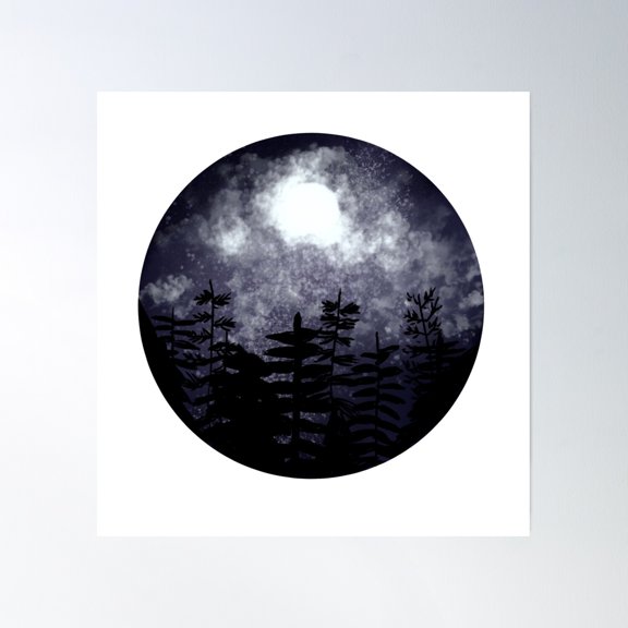 Moonlight Poster Wall Art, Modern Wall Decor, 24x24 UNFRAMED