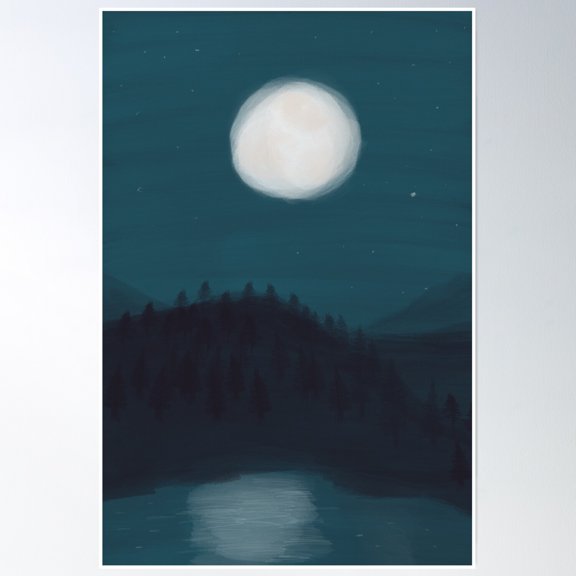 Moonlight Poster Wall Art, Modern Wall Decor, 8x12 UNFRAMED