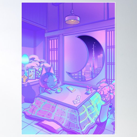 Moonlight Rosie Poster Wall Art, Modern Wall Decor For Living Room Bedroom, 24x36 UNFRAMED