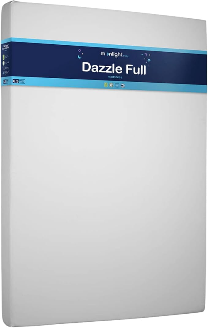 Moonlight Slumbers Dazzle Dual Sided Full/Double Foam Mattress | Cool Gel Memory Foam | Waterproof | Odor & Stain Resistant | Hypoallergenic & Anti-Microbial | Firm & Soft Side | Made in USA