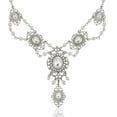 thumbnail image 1 of Elegant Victorian Style Pearl and Crystal Statement Necklace for Special Occasions Jewelry Necklace Silver, 1 of 7