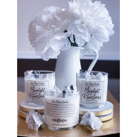 Moonlight and Rainstorms - Crystal Candle