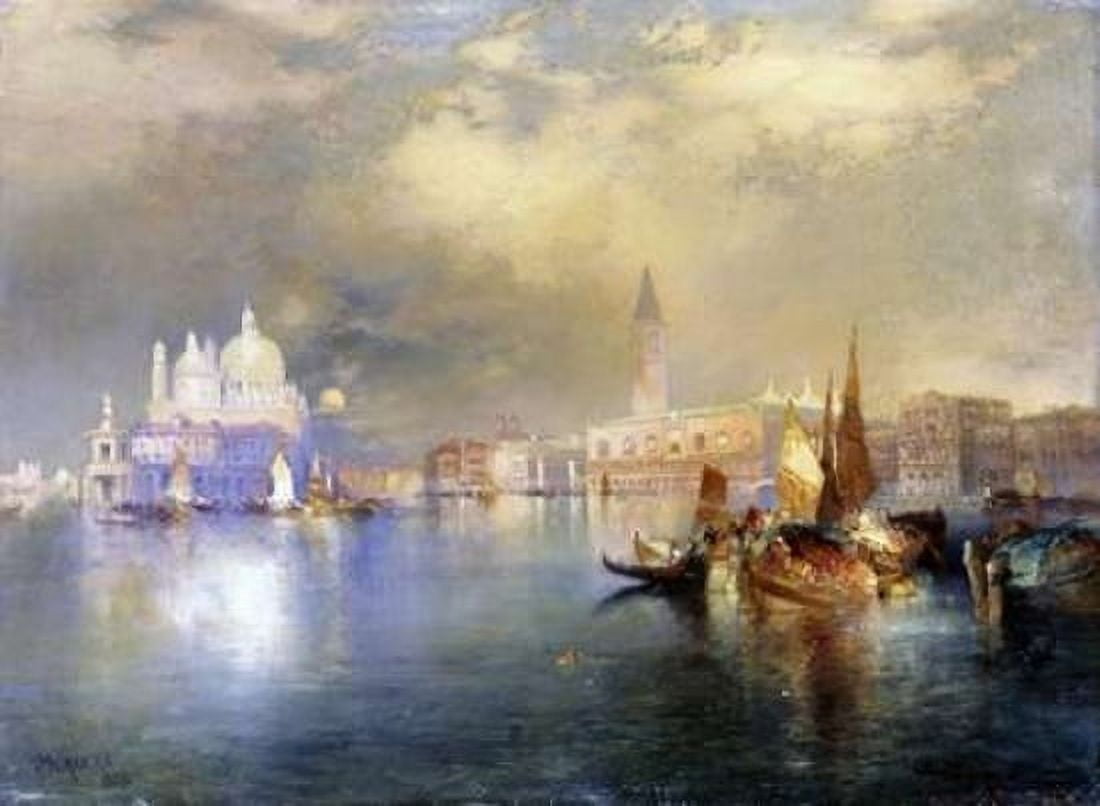 Moonlight in Venice Canvas Art - Thomas Moran (18 x 24)