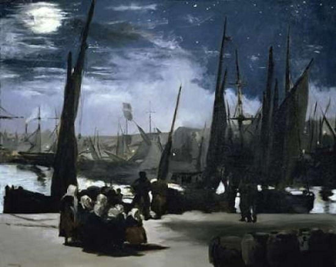 Moonlight over the Port Boulogne Canvas Art - Edouard Manet (24 x 30)