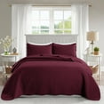 thumbnail image 1 of Moonlight20015 Twin Quilt Set Reversible Lightweight Bedspread with 1 Shams All-Season Comfort in Burgundy, 1 of 7