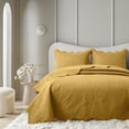 thumbnail image 1 of Moonlight20015 2 Piece Quilt Set Lightweight Microfiber Bedspread Modern Floral Embossing Ochre twin, 1 of 10