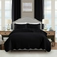 thumbnail image 1 of Moonlight20015 3 Piece Quilt Set Lightweight Ultrasoft Microfiber Bedding Black Color Queen, 1 of 13
