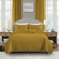 thumbnail image 1 of Moonlight20015 3 Piece Quilt Set Lightweight Ultrasoft Microfiber Bedding Ochre Color Queen, 1 of 13