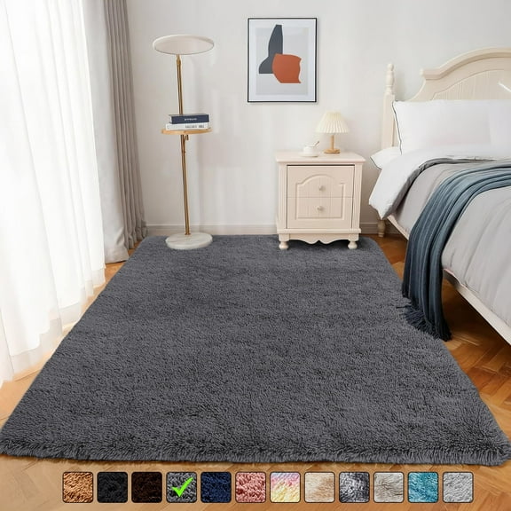 Moonlight20015 Area Rug 5x7ft non-slip Soft Fluffy Shaggy for Living Room Bedroom Décor Gray