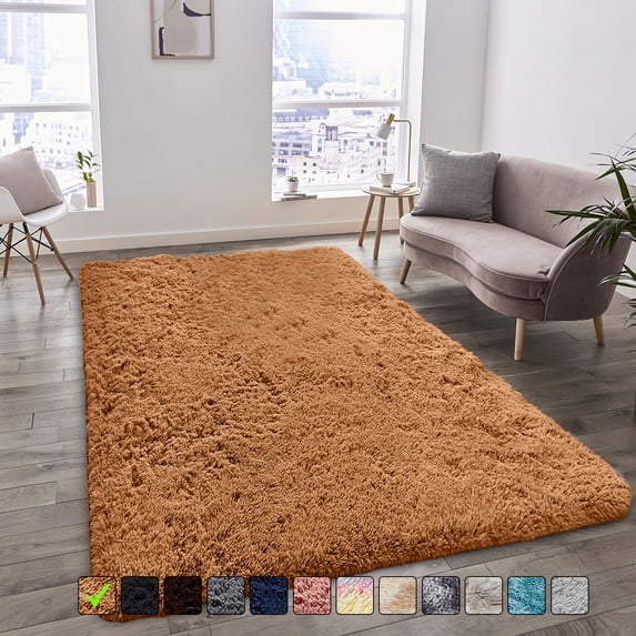Moonlight20015 Area Rug 8x10ft non-slip Soft Fluffy Shaggy for Living Room Bedroom Décor Beige