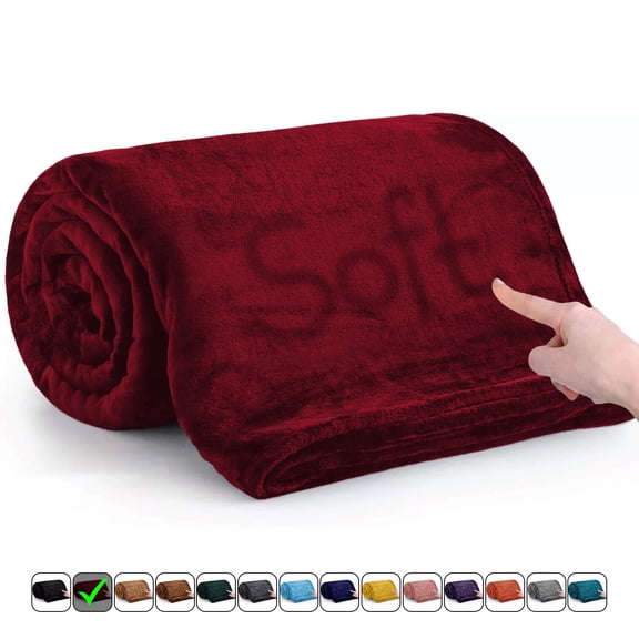 Moonlight20015 Fleece Blanket Soft Microplush Lightweight Cozy & Warm Comforter King (90x108) Burgundy