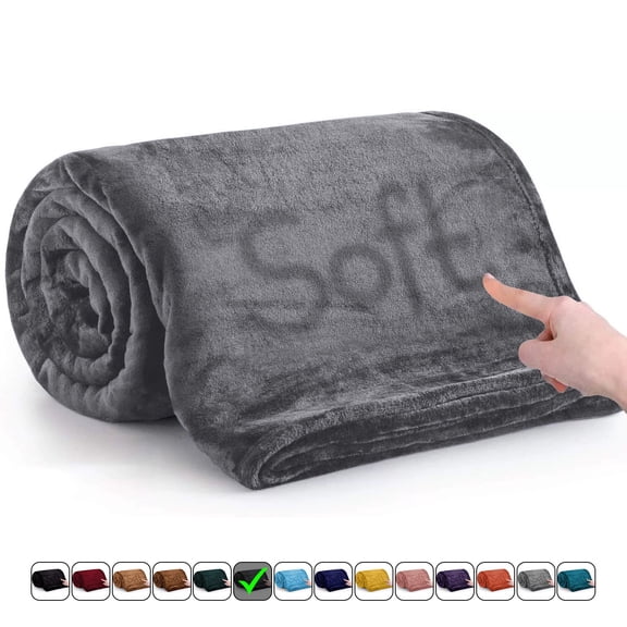Moonlight20015 Fleece Blanket Soft Microplush Lightweight Cozy & Warm Comforter King (90x108) Gray