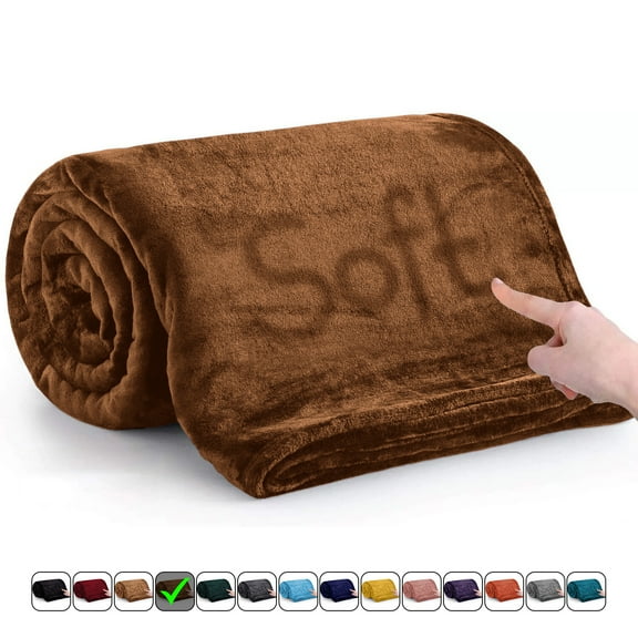 Moonlight20015 Fleece Blanket, Soft Microplush, Lightweight, Thick and Warm Cozy Comforter, Queen (90x90) Coffee